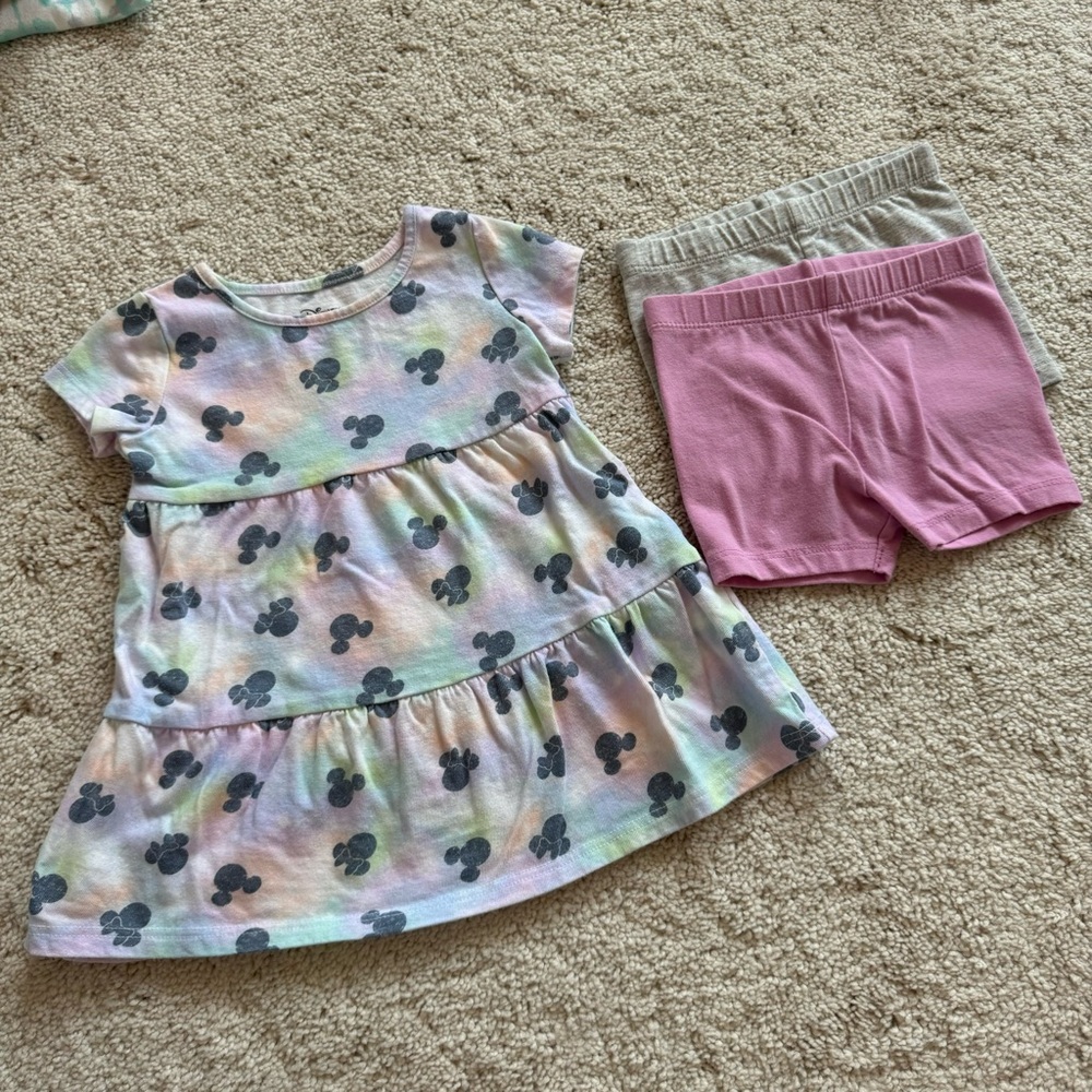 12M Disney Baby Jumping Beans Minnie Mouse Dress & Shorts Set